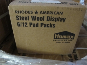 (1308) 12 PAD PACKS STEEL WOOL. LOADING & HANDLING FEE $30-4096